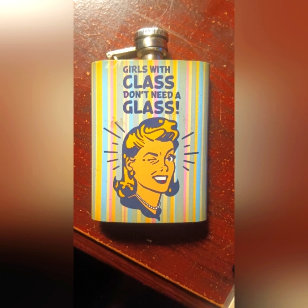 Retro Wembley girl power flask